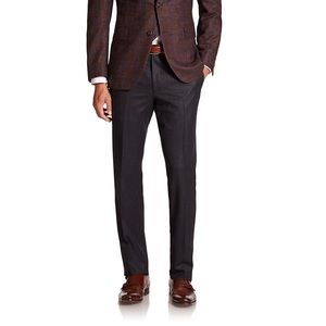 Charcoal Trousers - Saks + Zegna Fabic
